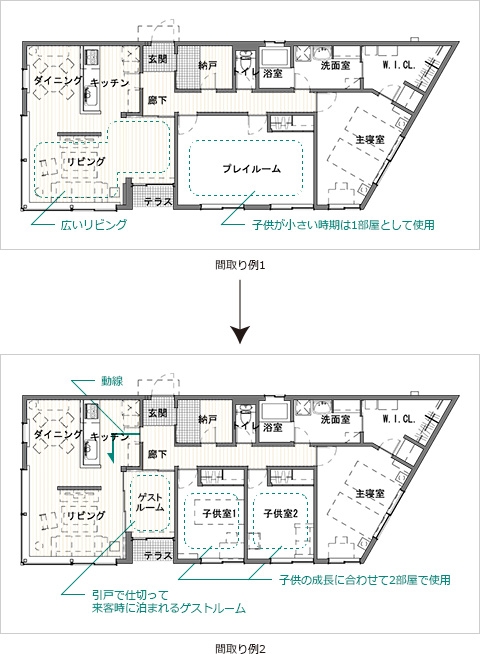 ナチュラルデザインの間取り例